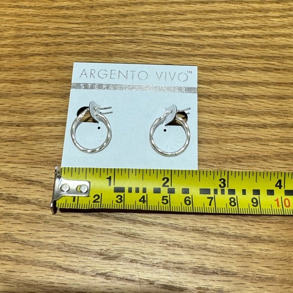 NWT Argento Vivo Sterling Silver Hoop Earrings - Picture 6 of 7